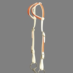 ****PHOTO SAMPLE*** $10 White Beta Biothane with Orange Overlay 2 ear Western Headstall - Horse Size