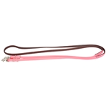 ****PHOTO SAMPLE***  $10 Hot Pink Beta Biothane Trail Reins with Brown Rubber Grip - 10 foot overall, 5 foot per side