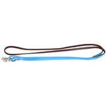 ****PHOTO SAMPLE***  $10 Light Blue Beta Biothane Trail Reins with Brown Rubber Grip - 10 foot overall, 5 foot per side