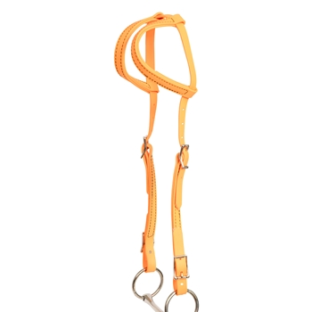 ****PHOTO SAMPLE*** $15 Mango Orange Beta Biothane 2 Ear Western Headstall - Horse Size