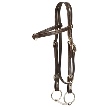 WESTERN BRIDLE with Center Ring Browband made from LEATHER