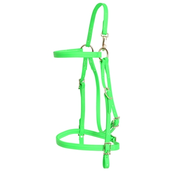 ****PHOTO SAMPLE*** $15 Lime Green Beta Biothane Mule Bridle Headstall with Noseband - Standard Mule/Horse Size