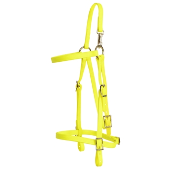 ****PHOTO SAMPLE*** $15 Safety Yellow Beta Biothane Mule Bridle Headstall with Noseband - Standard Mule/Horse Size