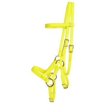 ****PHOTO SAMPLE*** $20 Safety Yellow Beta Biothane Sidepull Bitless Bridle Headstall - Horse Size