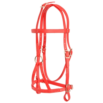 ****PHOTO SAMPLE*** $25 Red Beta Biothane War Bridle Headstall - Horse Size