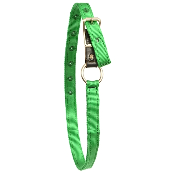 ****CLEARANCE ITEM*** $5 Green Nylon Turnout Neck Collars with Leather Breakaway - Cob Size