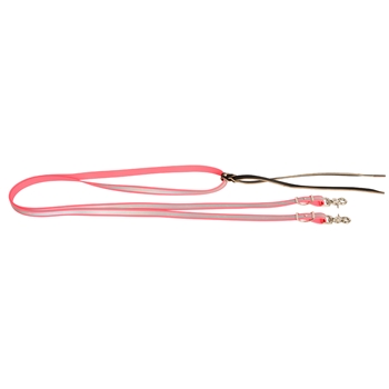 ****CLEARANCE ITEM*** $15 Pink Reflective Beta Biothane Trail Reins with Leather Popper