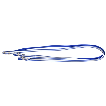 ****CLEARANCE ITEM*** $15 Blue Reflective Beta Biothane English Reins with Roller Buckles on Bit Ends