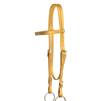 ****PHOTO SAMPLE*** $20 Gold Beta Biothane Western Bridle Headstall with Purple Thread - Horse Size