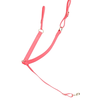 ****PHOTO SAMPLE*** $25 Hot Pink Beta Biothane Western Breast Collar with Purple Thread - Horse Size