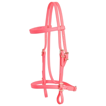 ****PHOTO SAMPLE*** $20 Hot Pink Beta Biothane English Headstall with Purple Thread - Horse Size