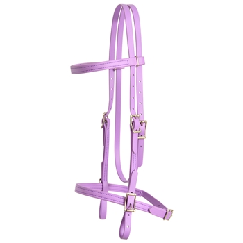 ****PHOTO SAMPLE*** $20 Orchid Beta Biothane English Headstall with Purple Thread - Horse Size