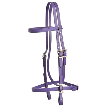 ****PHOTO SAMPLE*** $20 Purple Beta Biothane English Headstall with Purple Thread - Horse Size