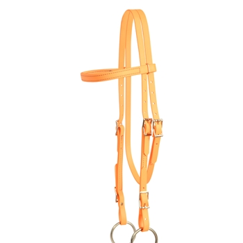 ****PHOTO SAMPLE*** $20 Mango Orange Beta Biothane Western Headstall with Purple Thread - Horse Size