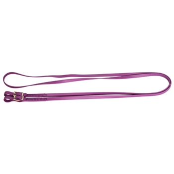 ****PHOTO SAMPLE*** $10 Grape Purple Beta Biothane Trail Reins with Roller Buckles on Bit Ends