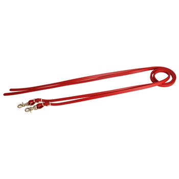 ****PHOTO SAMPLE*** $10 Chili Red Beta Biothane Western Split Reins with Snaps on Bit Ends
