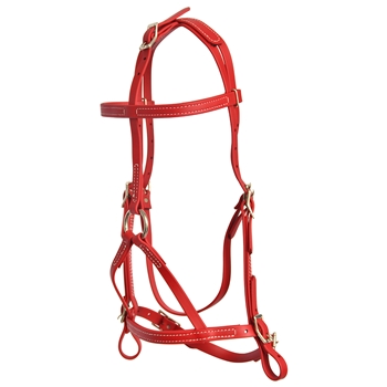 ****PHOTO SAMPLE*** $30 Chili Red Beta Biothane War Bridle Headstall - Horse Size