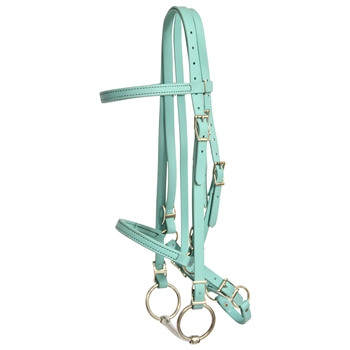 ****PHOTO SAMPLE*** $25 Dusty Turquoise Beta Biothane Paso Fine Bridle Headstall - Paso/Cob Size