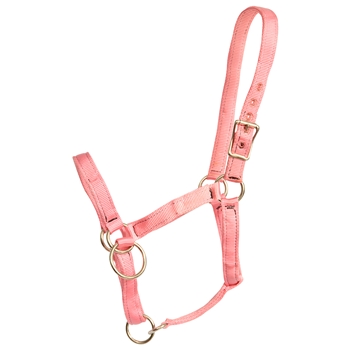 ****PHOTO SAMPLE*** $15 Soft Pink Nylon Pack Horse Halter - Horse Size
