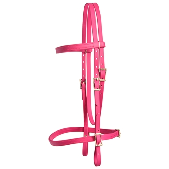 ****PHOTO SAMPLE*** $20 Magenta Pink Beta Biothane English Headstall with Pink Thread - Horse Size