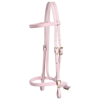 ****PHOTO SAMPLE*** $20 Lavender Beta Biothane English Headstall with Pink Thread - Horse Size