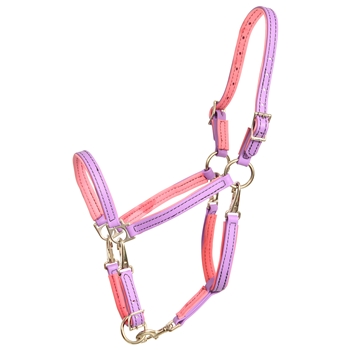 METALLIC LEATHER PADDED Beta Biothane 5 Snap Convertible Halter