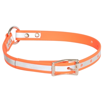 Center Ring Safety DOG COLLAR made from BETA BIOTHANE with REFLECTIVE DAY-GLO